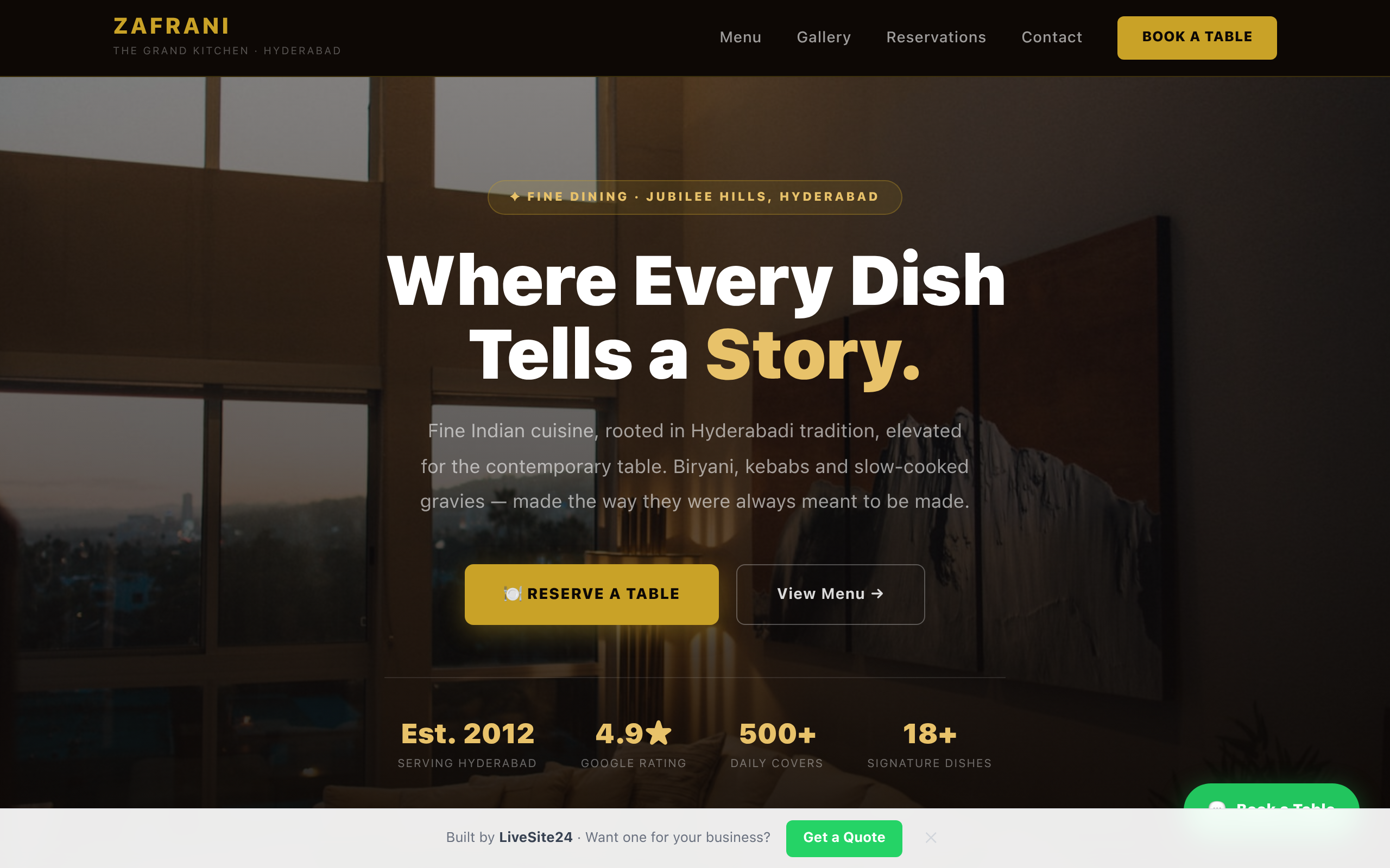 Zafrani website screenshot